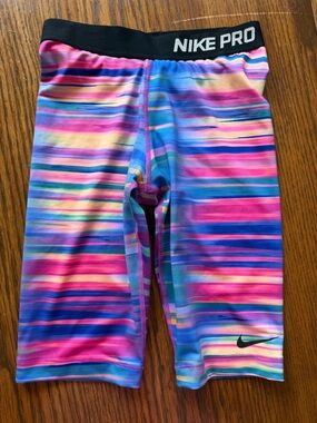 Nike Pro Striped Athletic Shorts
